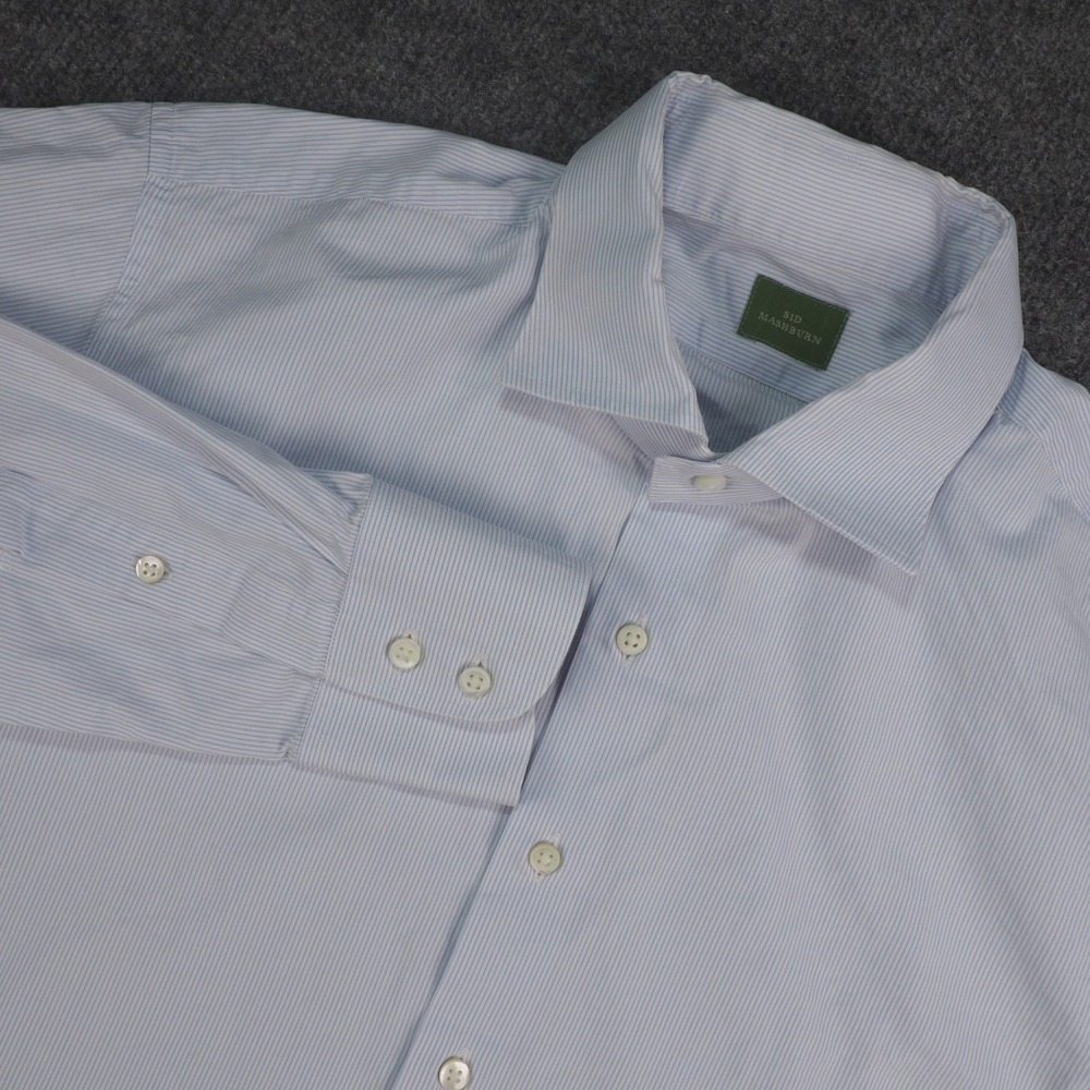 Sid Mashburn Button Down Shirt Men Large Blue Striped Long Sleeve Preppy Classic